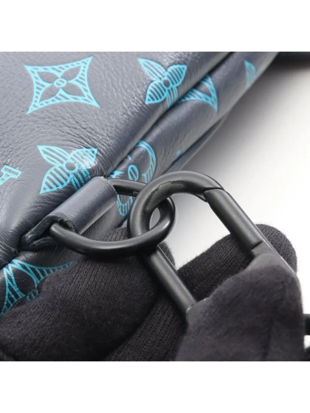 Louis Vuitton Waist Bag Body Duo Sling Blue Leather - Picture 7 of 10